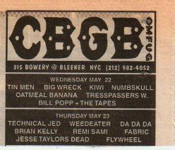 Tours CBGB USA