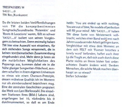 5,4,3,2,1…0 Stefan Schneider SNAP pop-gazette # 11, 1993
