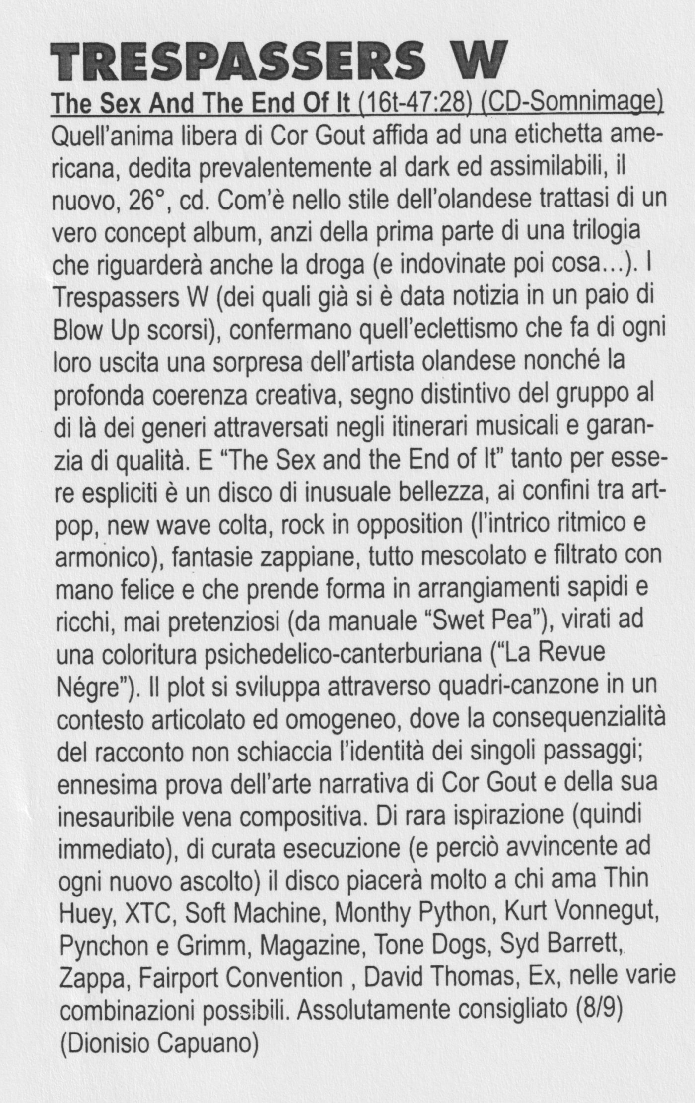 Dionisio Capuano, Blow Up # 53, oktober 2002