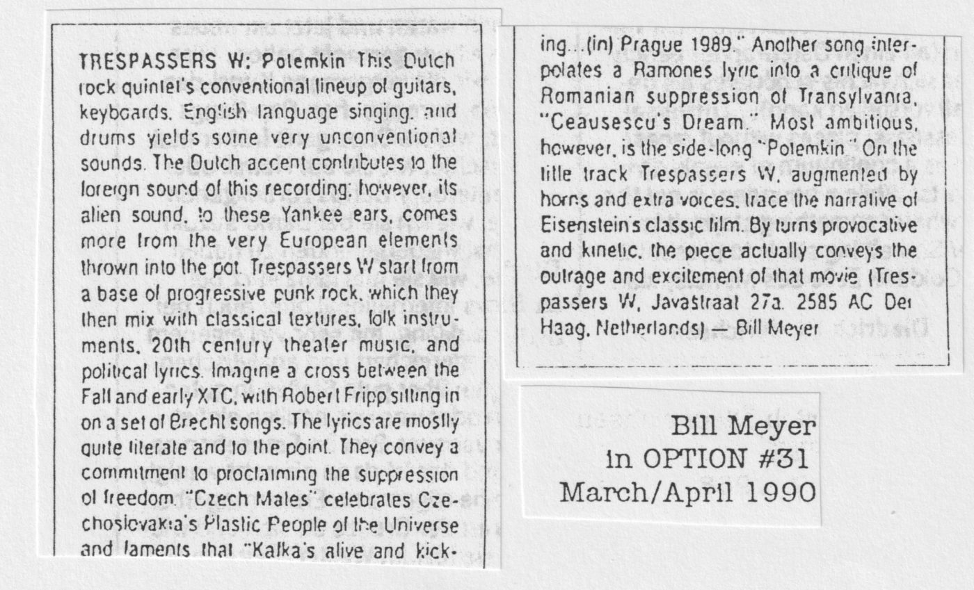 Bill Meyer, Option, # 31, maart-april 1990
