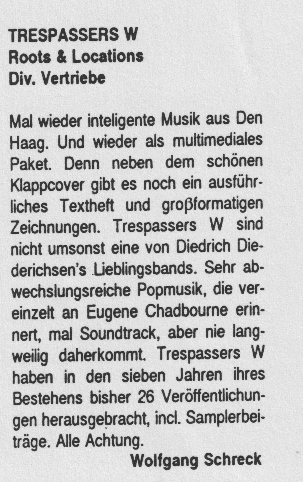 Wolfgang Schreck, EB/Metronome, oktober-november 1991, 7e jaargang, # 34